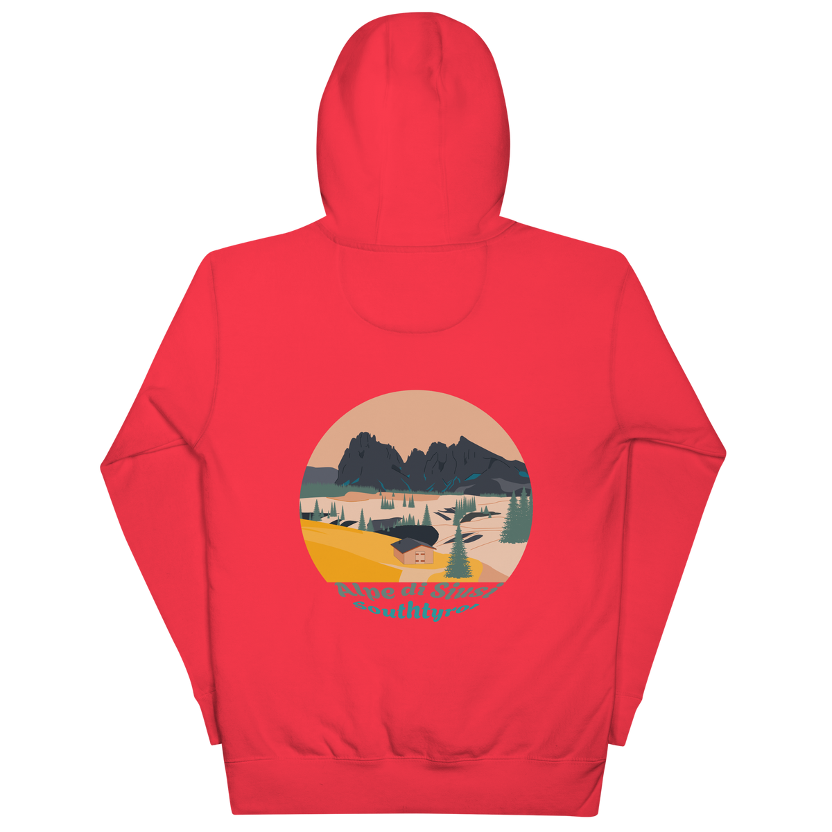 Alpe di Siusi unisex hoodie in Team Red – large back print