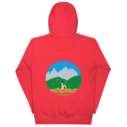 Geisler Peaks unisex hoodie in Team Red – large back print