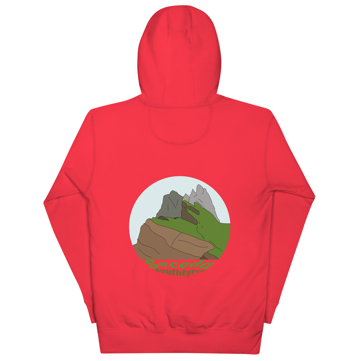 Seceda unisex hoodie in Team Red – large back print