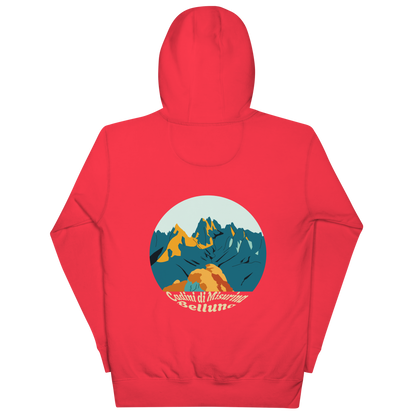 Cadini di Misurina unisex hoodie in Team Red – large back print