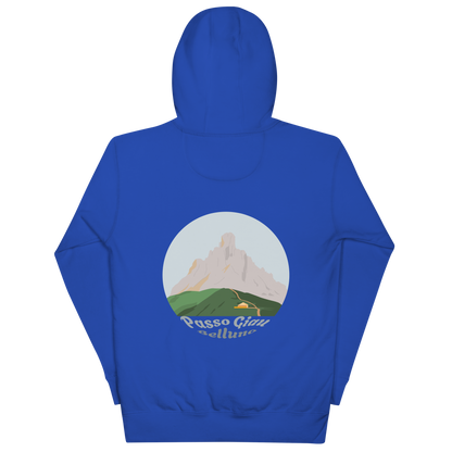 Passo Giau unisex hoodie in Team Royal – large back print