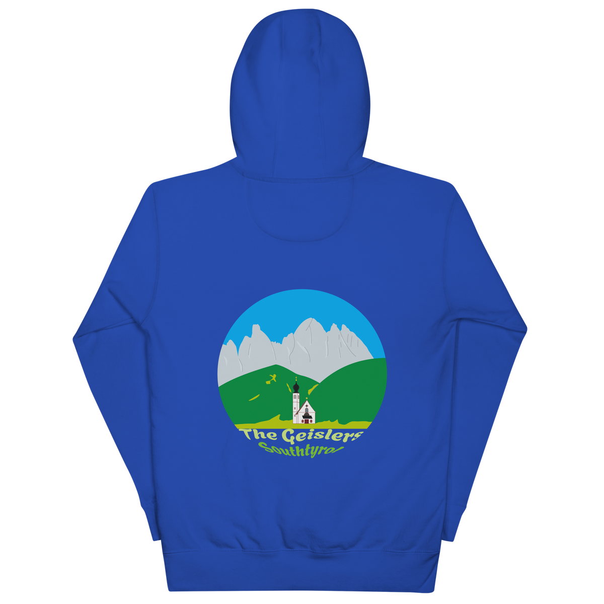 Geisler Peaks unisex hoodie in Team Royal – large back print