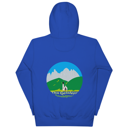 Geisler Peaks unisex hoodie in Team Royal – large back print