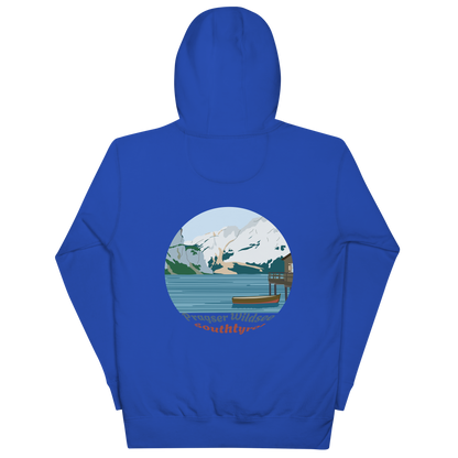 Lago di Braies unisex hoodie in Team Royal – large back print