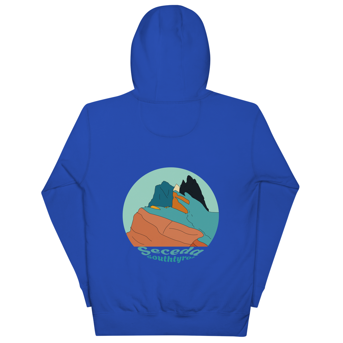 Seceda Retro unisex hoodie in Team Royal – large back print