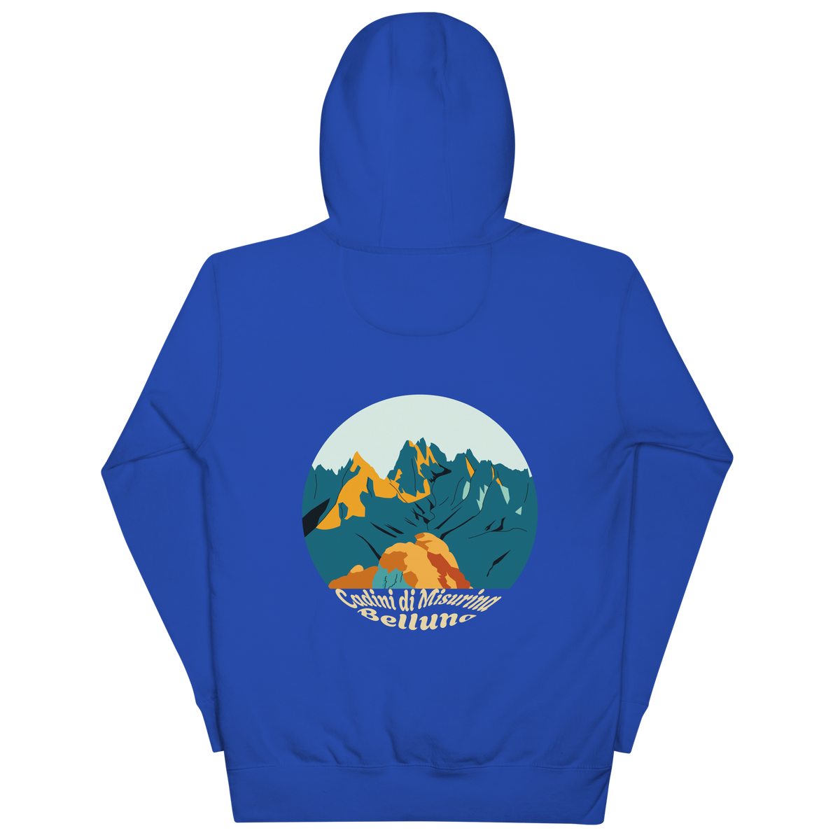 Cadini di Misurina unisex hoodie in Team Royal – large back print