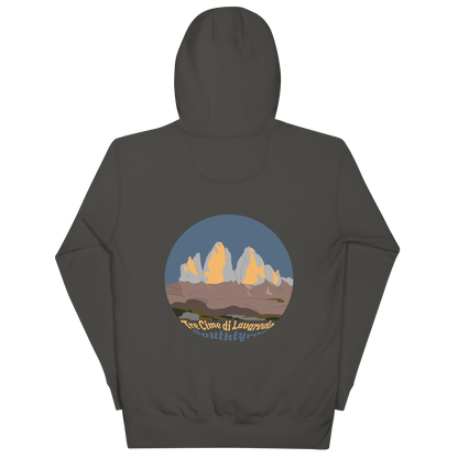 Tre Cime di Lavaredo unisex hoodie in Vintage Black – large back print