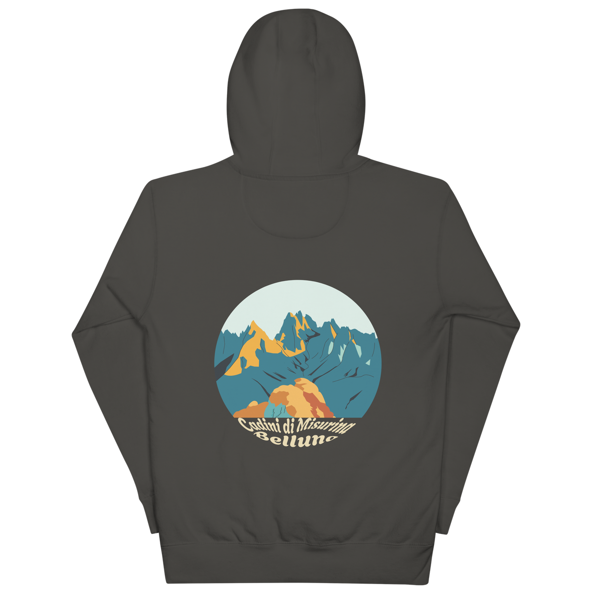Cadini di Misurina unisex hoodie in Vintage Black – large back print