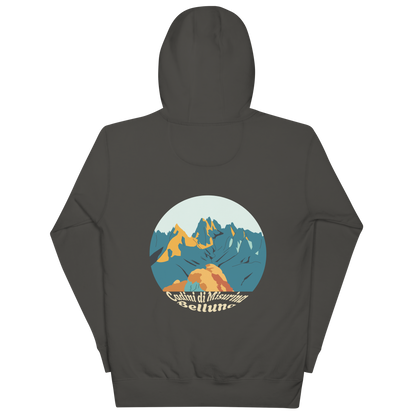Cadini di Misurina unisex hoodie in Vintage Black – large back print