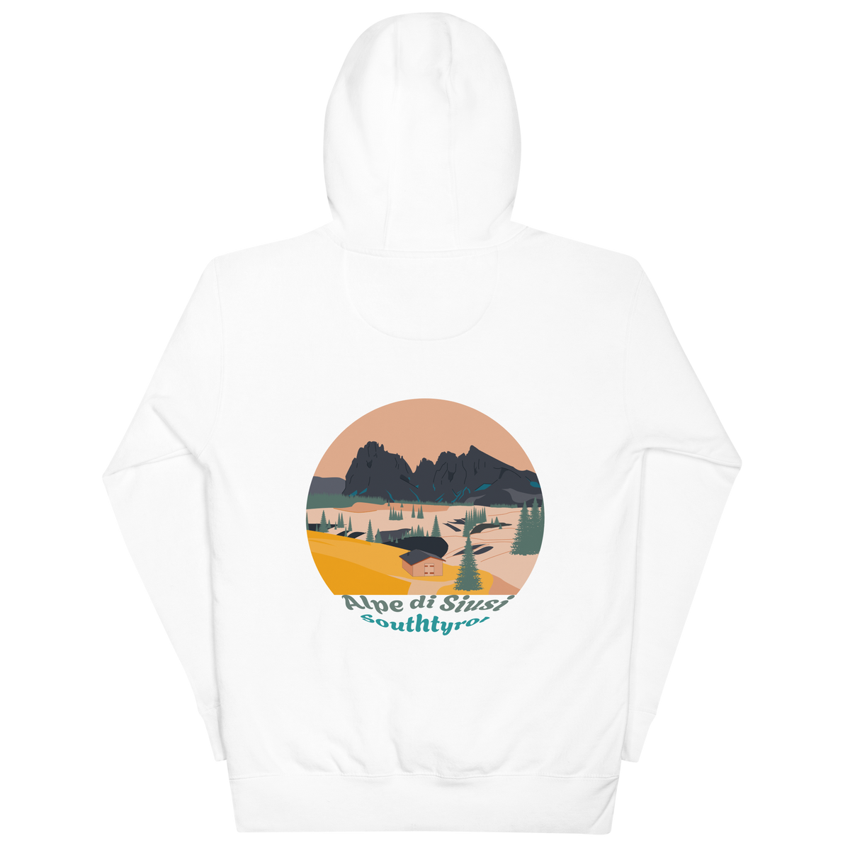 Alpe di Siusi unisex hoodie in White – large back print