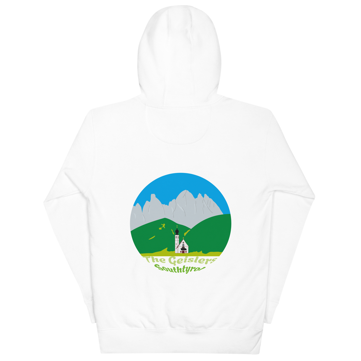 Geisler Peaks unisex hoodie in White – large back print