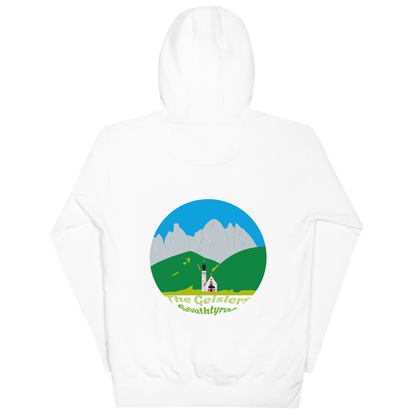 Geisler Peaks unisex hoodie in White – large back print