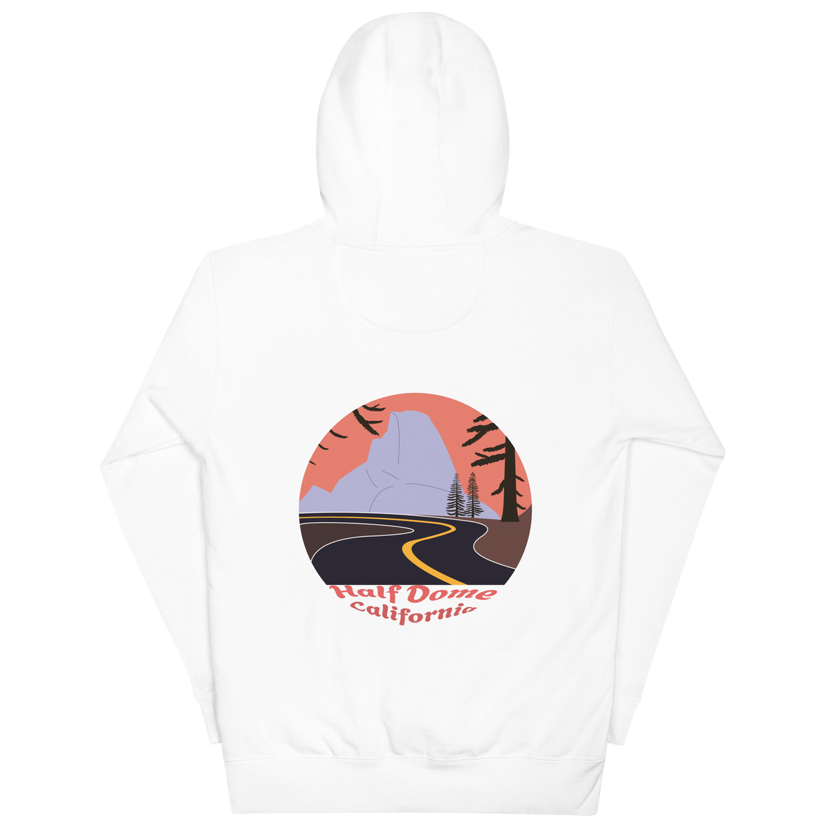 Half Dome unisex hoodie in White – large back print