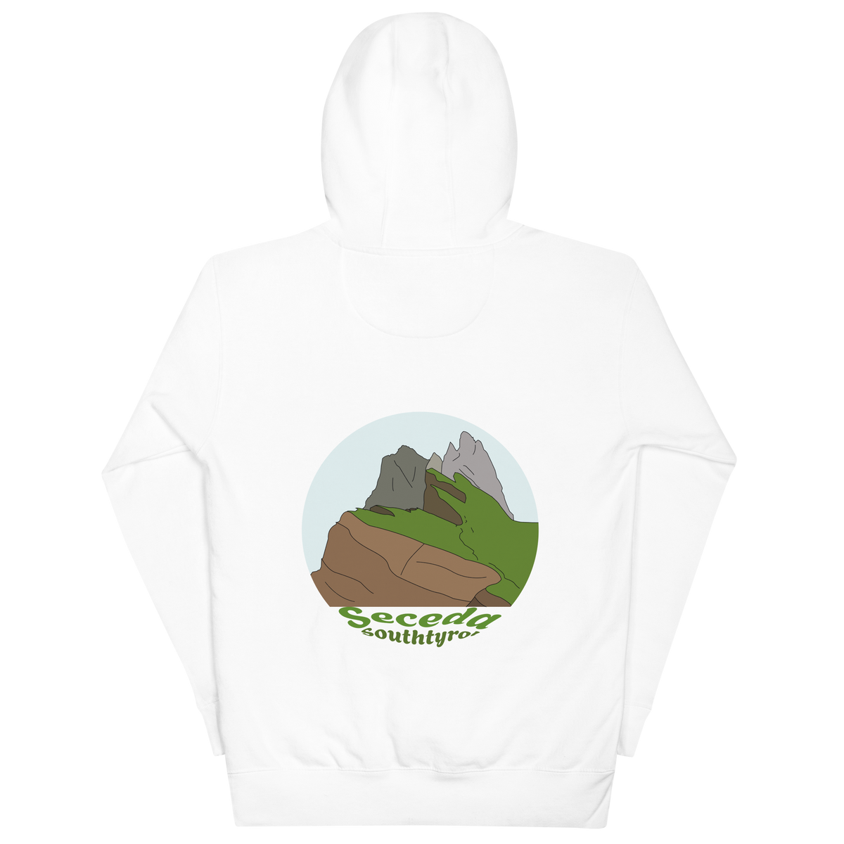 Seceda unisex hoodie in White – large back print