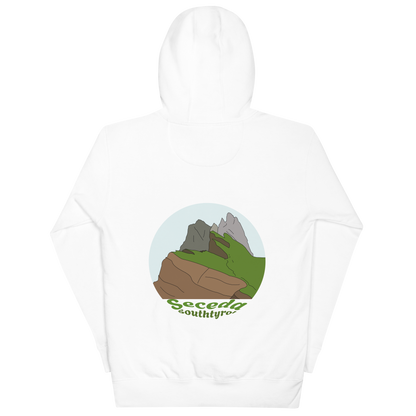 Seceda unisex hoodie in White – large back print