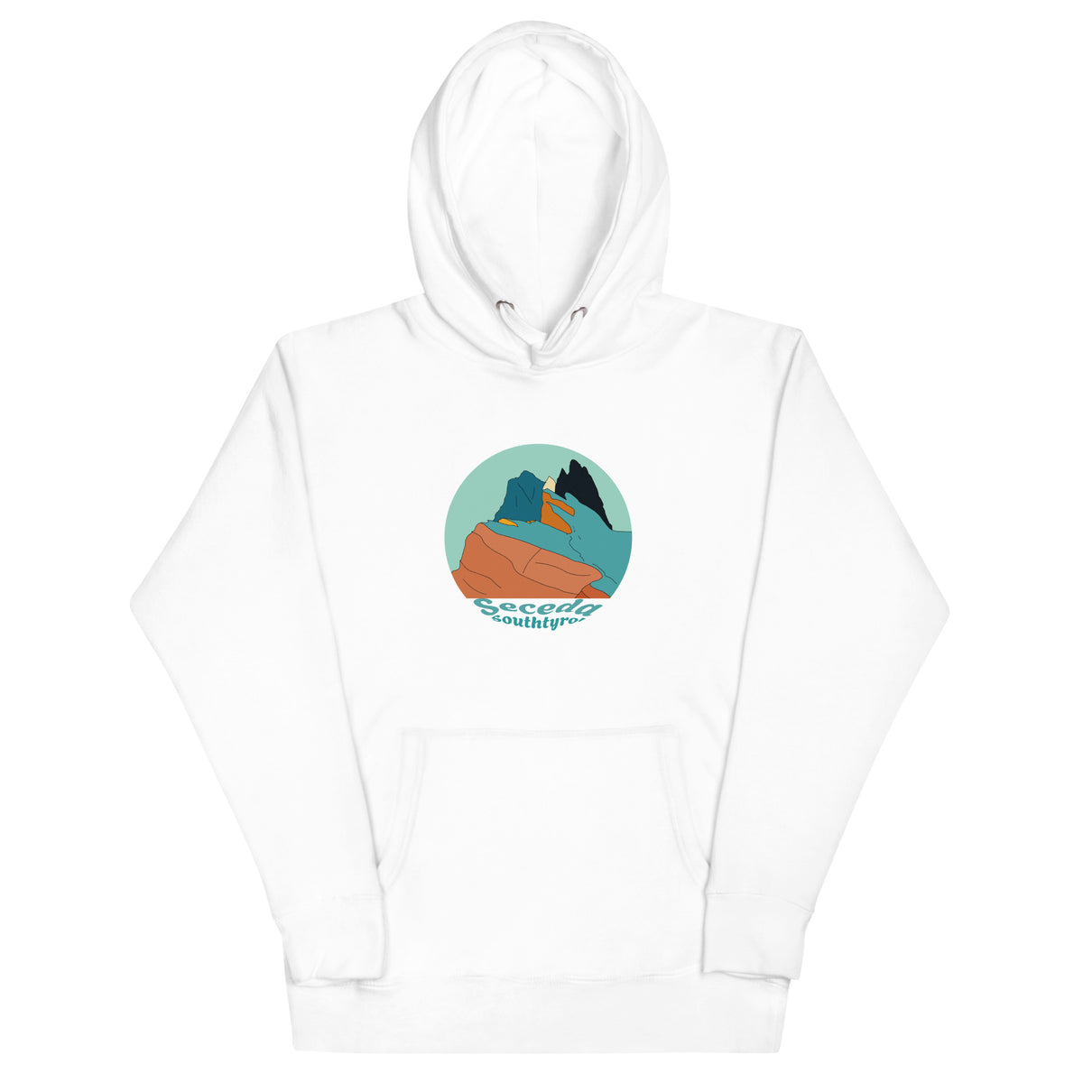 Seceda Retro unisex hoodie in White – front print design