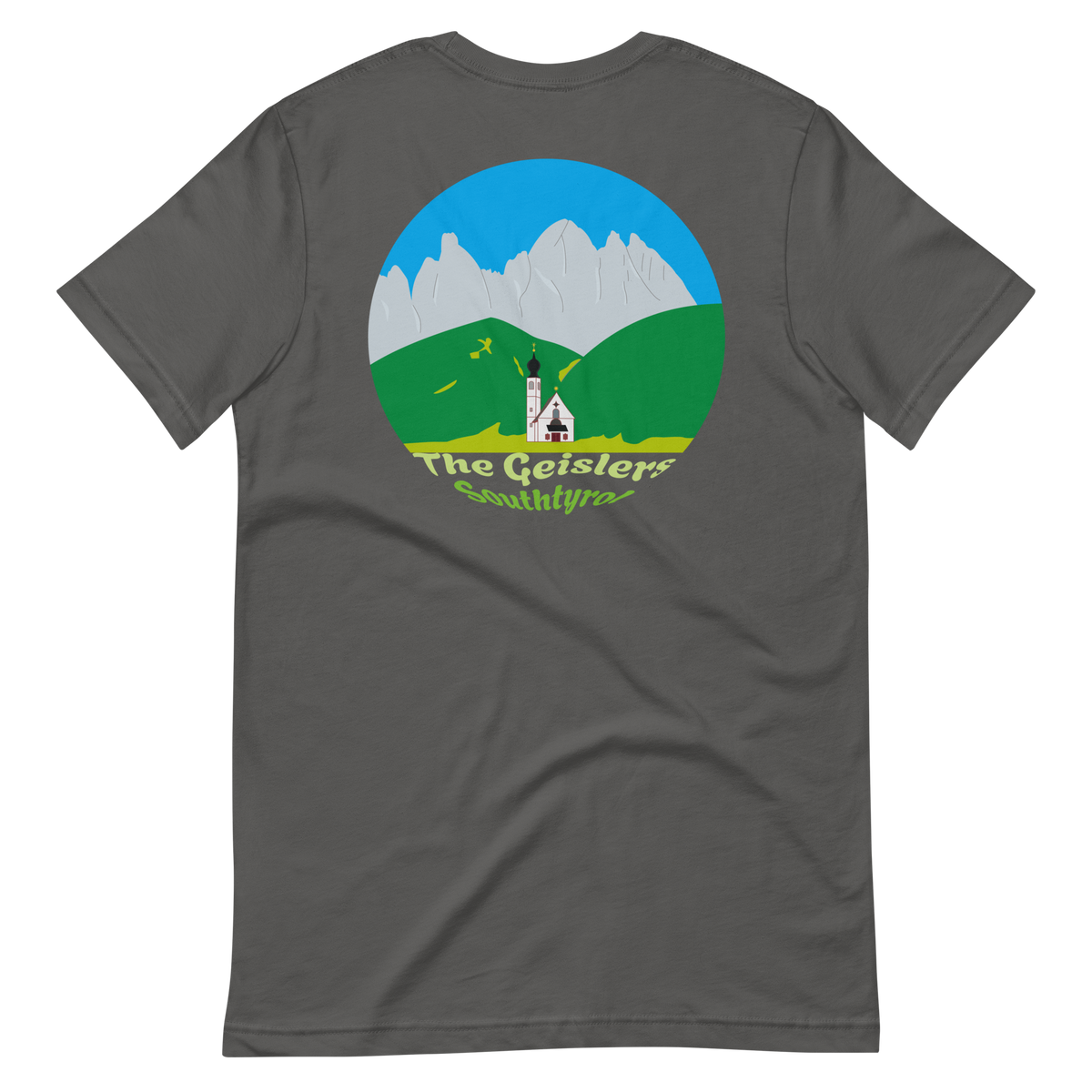 The Geislers men's t-shirt in Asphalt – back print design