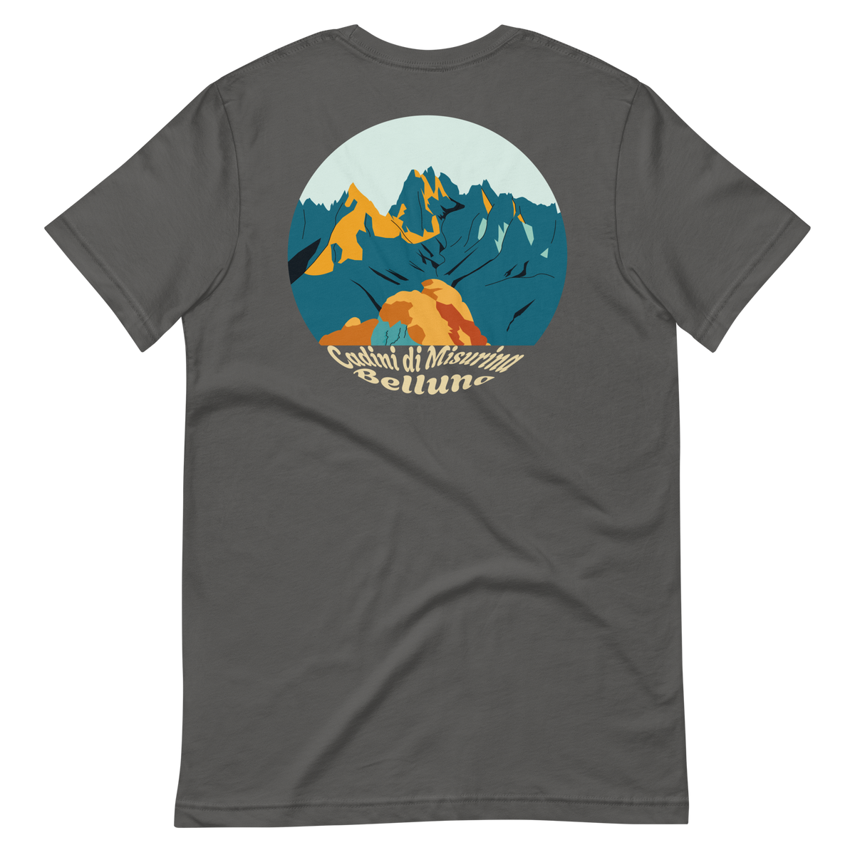 Cadini di Misurina men's t-shirt in Asphalt – back print design