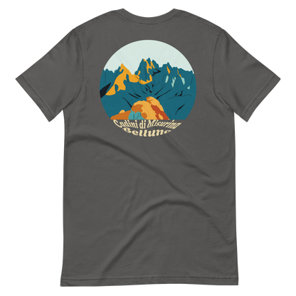 Cadini di Misurina men's t-shirt in Asphalt – back print design