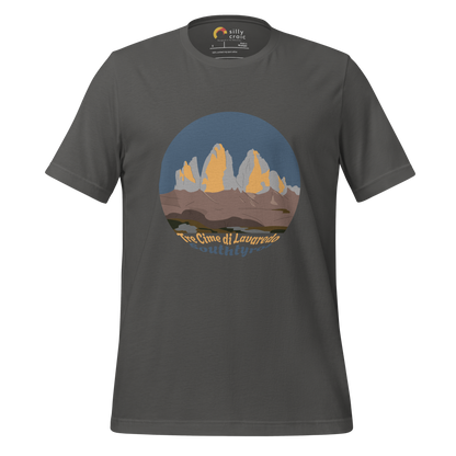Tre Cime di Lavaredo men's t-shirt in Asphalt – front print design