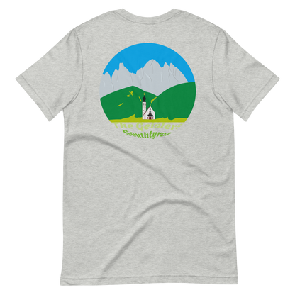 The Geislers men's t-shirt in Athletic Heather – back print design