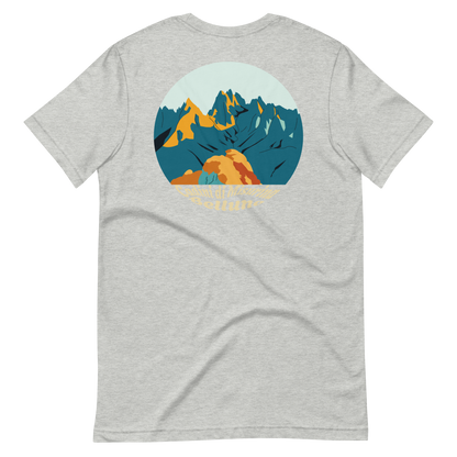 Cadini di Misurina men's t-shirt in Athletic Heather – back print design