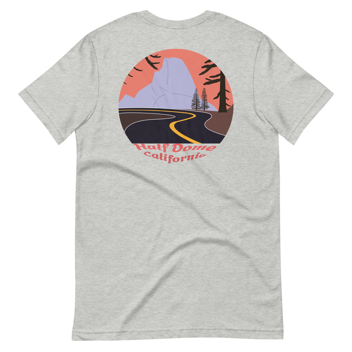 Half Dome men's t-shirt in Athletic Heather – back print design