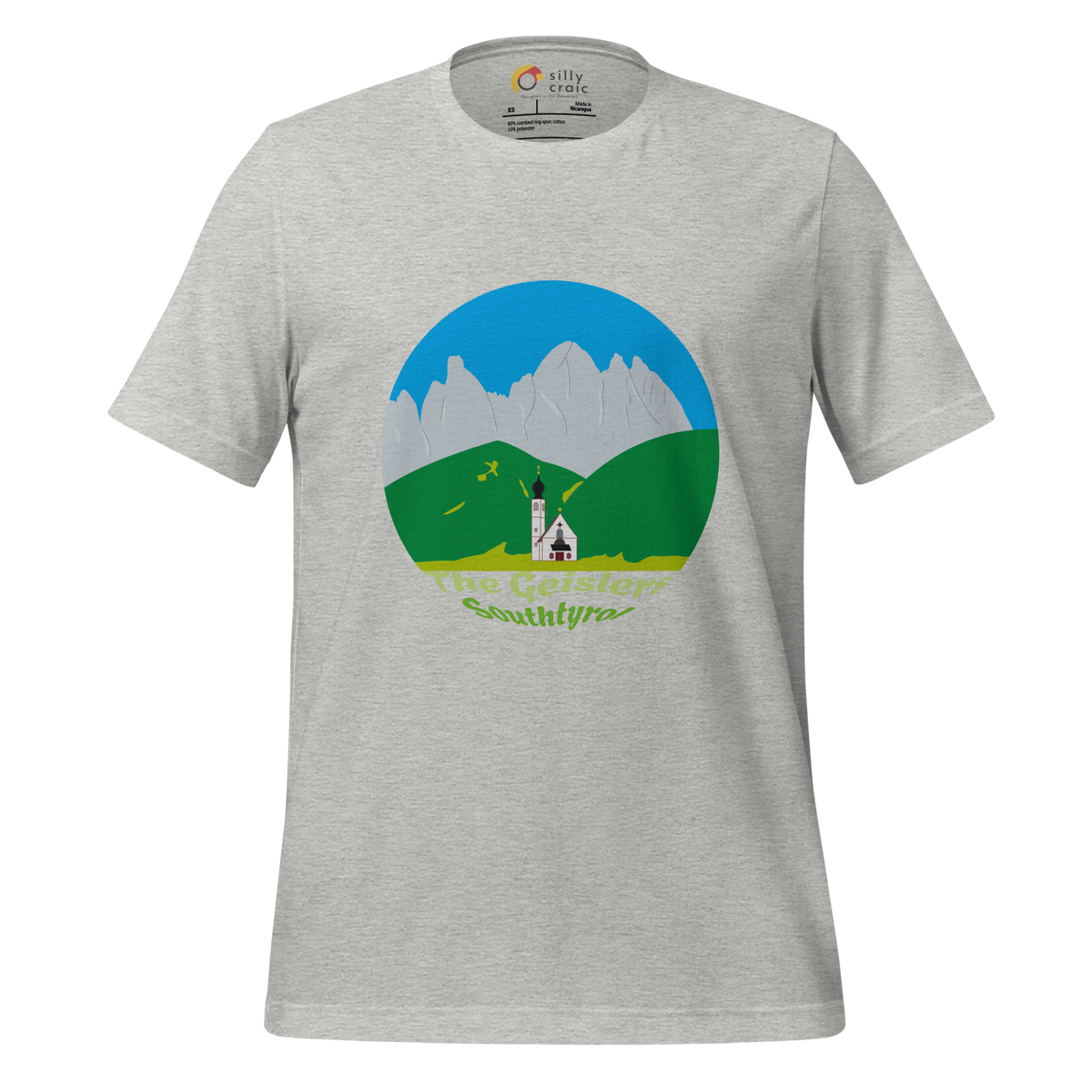 The Geislers men's t-shirt in Athletic Heather – front print design
