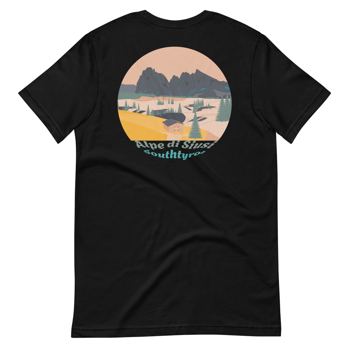 Alpe di Siusi men's t-shirt in Black – back print design