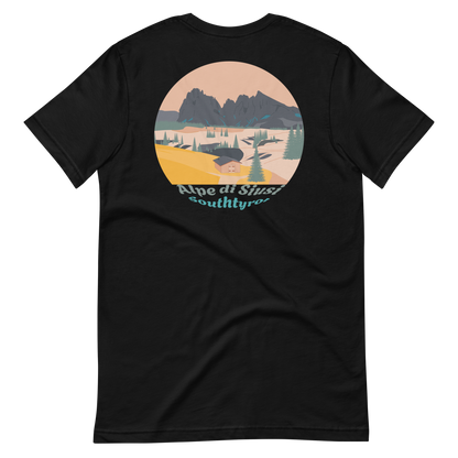 Alpe di Siusi men's t-shirt in Black – back print design