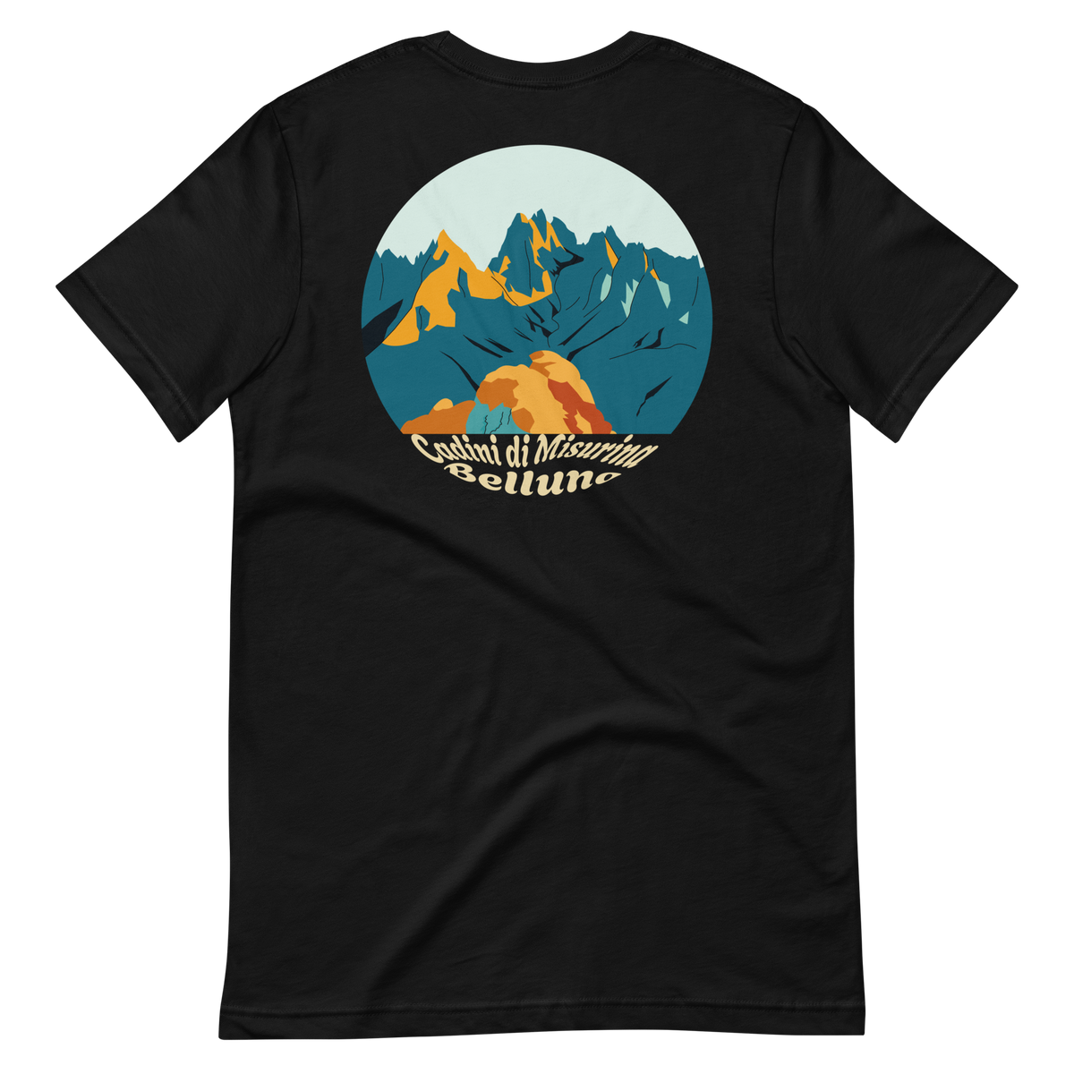 Cadini di Misurina men's t-shirt in Black – back print design