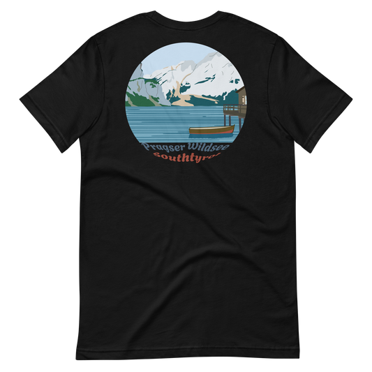 Lago di Braies men's t-shirt in Black – back print design