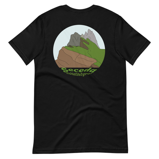 Seceda men's t-shirt in Black – back print design