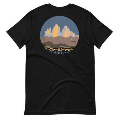 Tre Cime di Lavaredo men's t-shirt in Black – back print design