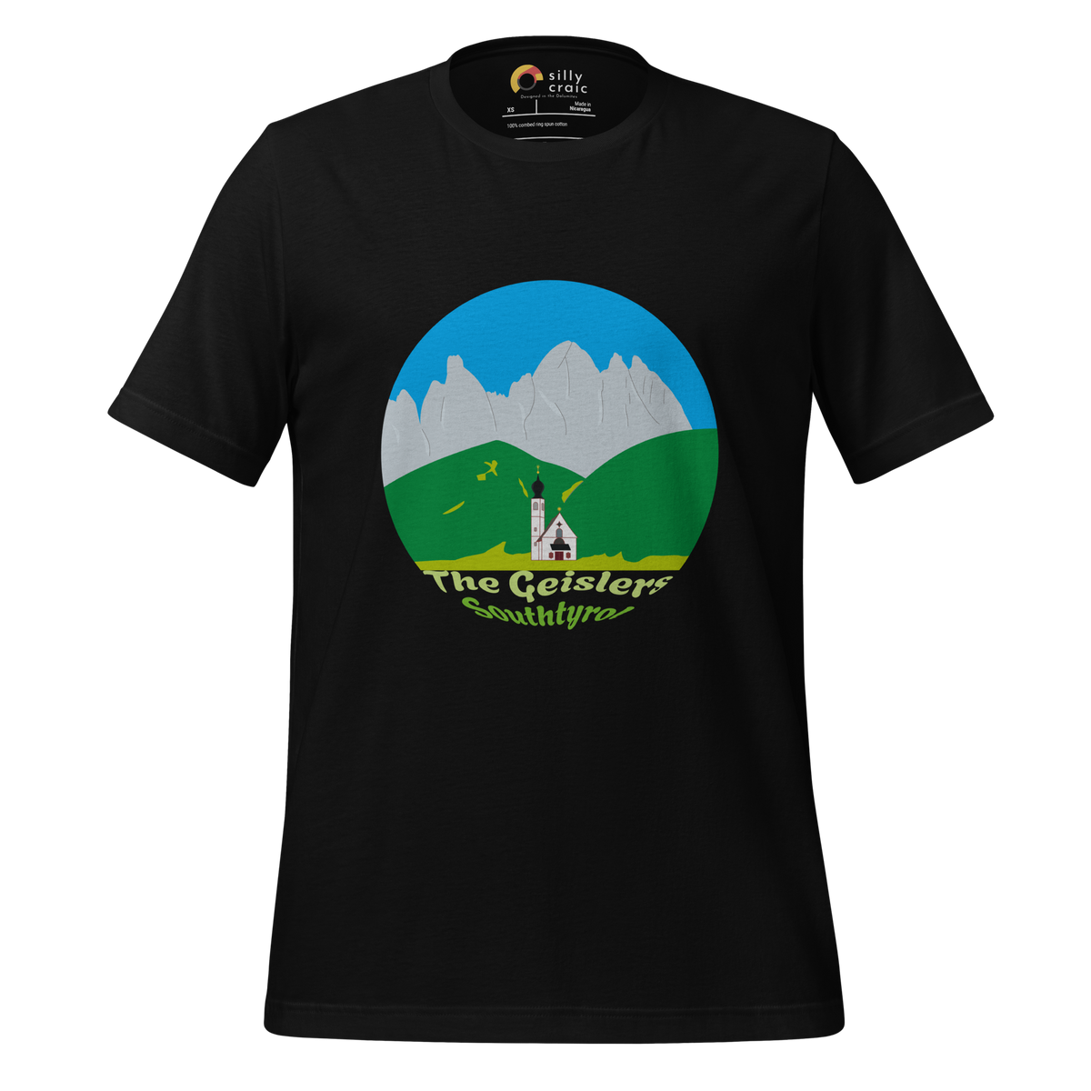 The Geislers men's t-shirt in Black – front print design