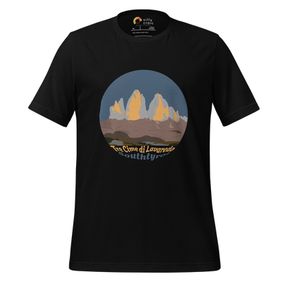 Tre Cime di Lavaredo men's t-shirt in Black – front print design