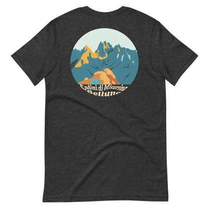 Cadini di Misurina men's t-shirt in Dark Grey Heather – back print design