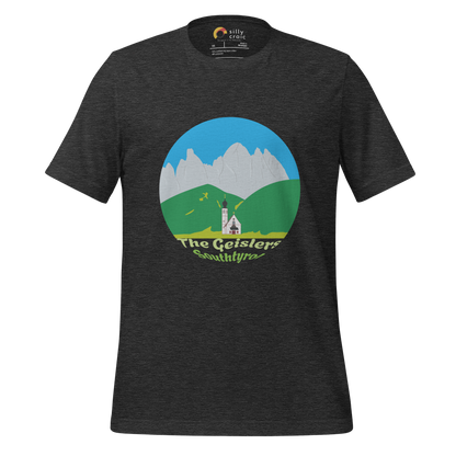 The Geislers men's t-shirt in Dark Grey Heather – front print design