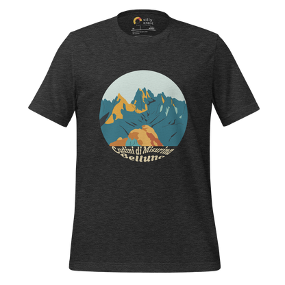 Cadini di Misurina men's t-shirt in Dark Grey Heather – front print design
