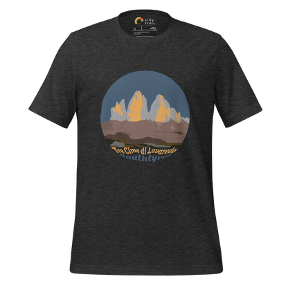 Tre Cime di Lavaredo men's t-shirt in Dark Grey Heather – front print design