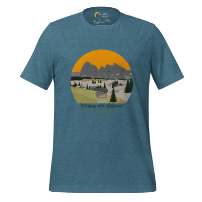 Alpe di Siusi men's t-shirt in Heather Deep Teal – front print design