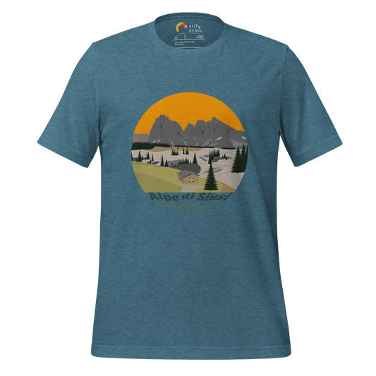 Alpe di Siusi men's t-shirt in Heather Deep Teal – front print design