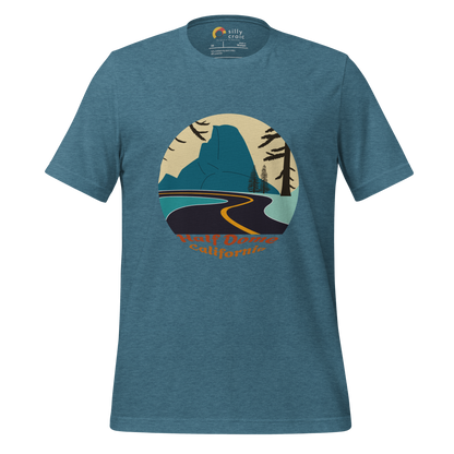 Half Dome men's t-shirt in Heather Deep Teal – front print design