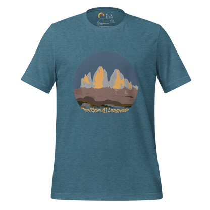 Tre Cime di Lavaredo men's t-shirt in Heather Deep Teal – front print design