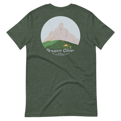Passo Giau men's t-shirt in Heather Forest – back print design