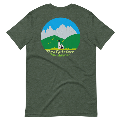 The Geislers men's t-shirt in Heather Forest – back print design