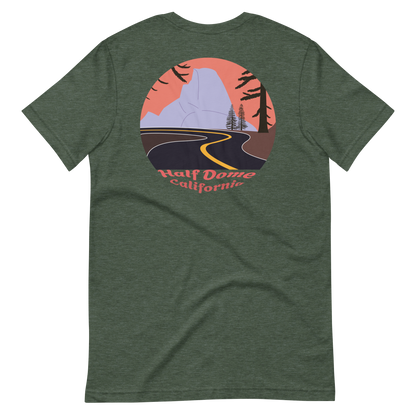 Half Dome men's t-shirt in Heather Forest – back print design