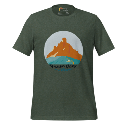 Passo Giau men's t-shirt in Heather Forest – front print design
