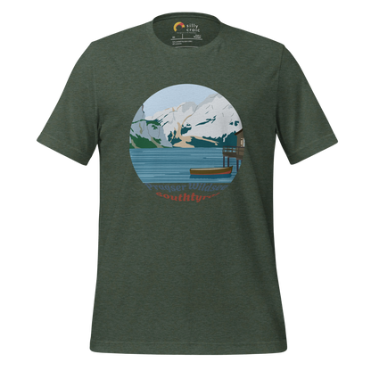 Lago di Braies men's t-shirt in Heather Forest – front print design
