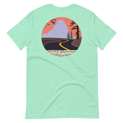 Half Dome men's t-shirt in Heather Mint – back print design